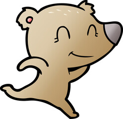friendly bear running cartoon