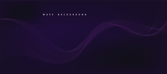 Purple background with flowing wave lines. Futuristic technology concept. Vector illustration
