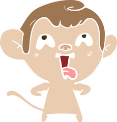 crazy flat color style cartoon monkey