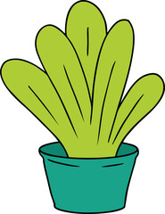 hand drawn cartoon doodle of a green indoor plant