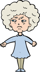 cartoon bitter old woman