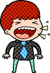 Obraz premium cartoon laughing man