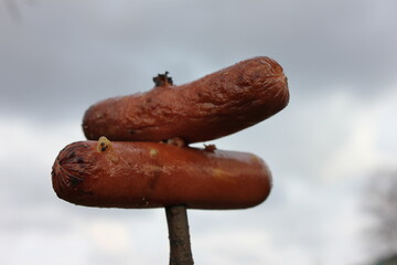sausages on the grill