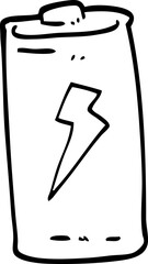 black and white cartoon battery