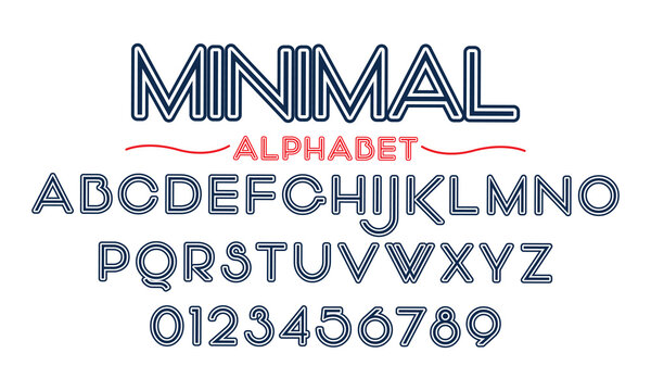Editable typeface vector. Minimal sport font in american style for football, baseball or basketball logos and t-shirt.	