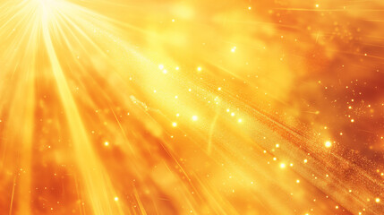 Fototapeta na wymiar A dazzling display of golden rays blazing with sparkling particles radiating outward