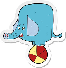 sticker of a cartoon circus elephant