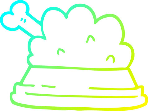 recommend clip art: cold gradient line drawing of a cartoon pet food
