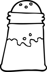 black and white cartoon salt shaker