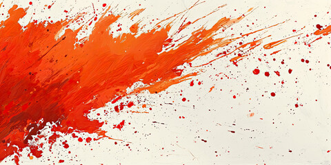 Fiery orange splatters on a smooth ceramic base, forming a bold and dynamic display of energetic strokes with a glossy finish