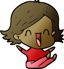 cartoon laughing woman