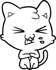cartoon cat hissing