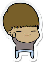 sticker of a cartoon smug boy