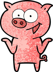 cartoon pig with no worries