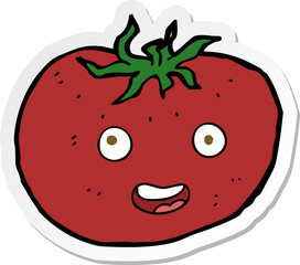 sticker of a cartoon tomato