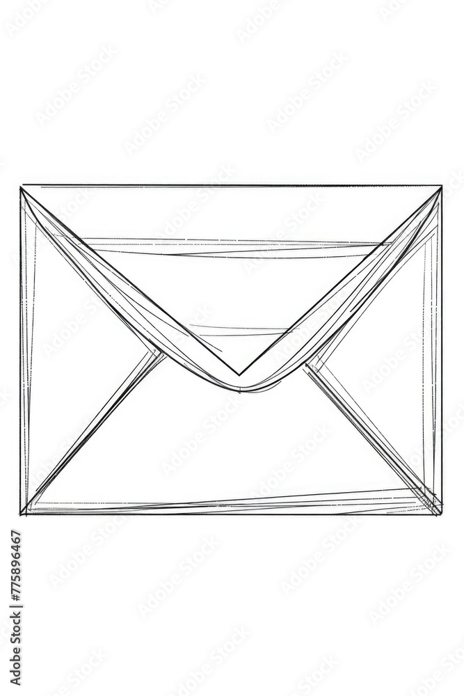 Poster Simple sketch of an open envelope, useful for business and communication concepts