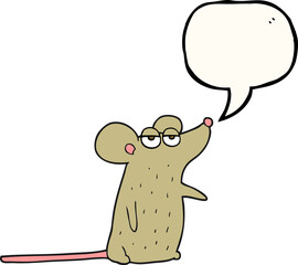 freehand drawn speech bubble cartoon mouse