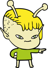 cute cartoon alien girl