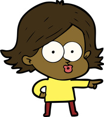 cartoon girl pouting