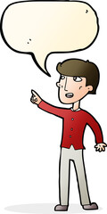 cartoon man pointing with speech bubble