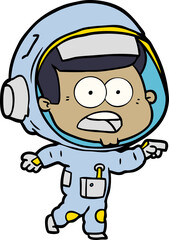 cartoon surprised astronaut