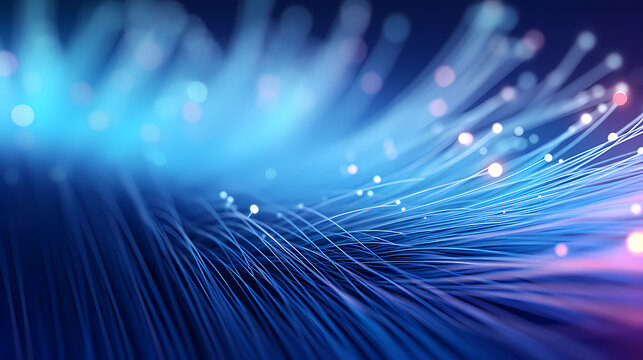 Blue abstract optical fiber