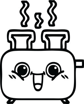 recommend clip art: line drawing cartoon of a of a toaster