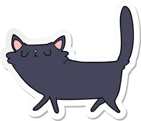 sticker of a cartoon black cat