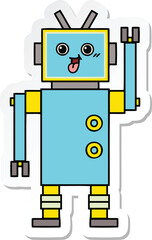 sticker of a cute cartoon robot
