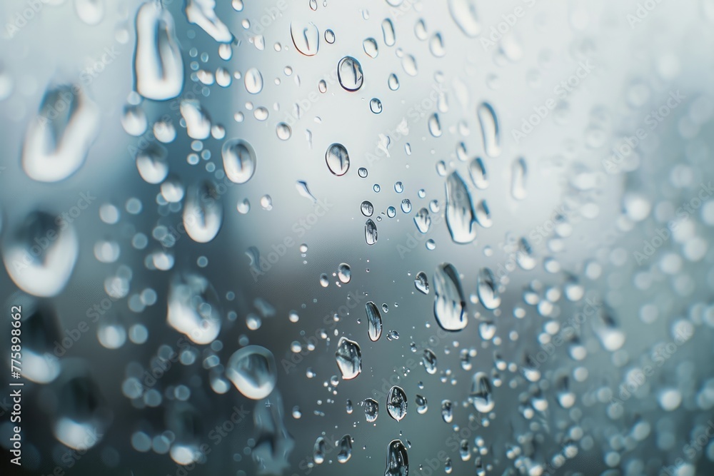 Poster Close up view of water droplets on a window. Suitable for various design projects