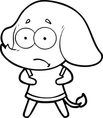 cartoon unsure elephant