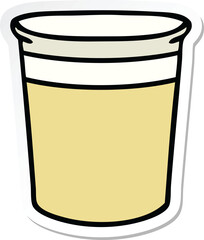 sticker of a quirky hand drawn cartoon plant pot