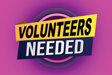 volunteers needed poster banner graphic design icon logo sign symbol social media website coupon

