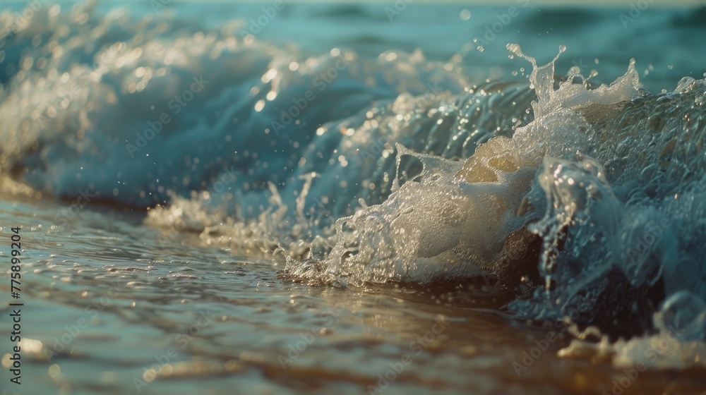 Aufkleber detailed view of a wave in the ocean. ideal for nature and travel concepts