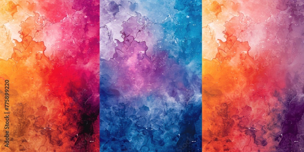 Poster a painting featuring four different colors of paint. suitable for artistic projects