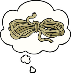 cartoon rope with thought bubble