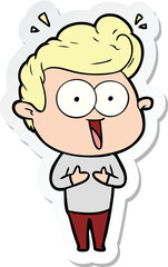 sticker of a cartoon staring man