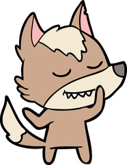 friendly cartoon wolf