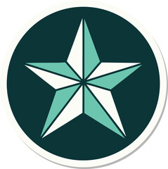 sticker of tattoo in traditional style of a star