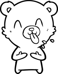 rude cartoon polar bear sticking out tongue