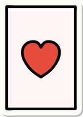 sticker of tattoo in traditional style of the ace of hearts - 775899671