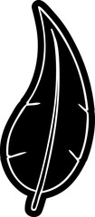 cartoon icon of a green long leaf