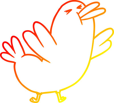 recommend clip art: warm gradient line drawing of a cartoon blackbird