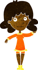 cartoon friendly woman waving