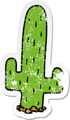 hand drawn distressed sticker cartoon doodle of a cactus