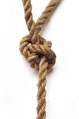 Rope tied on a white background. generative ai