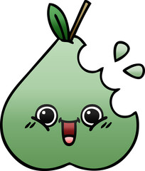 gradient shaded cartoon of a green pear