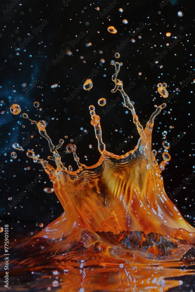 Poster a detailed close up of a splash of water. suitable for various design projects