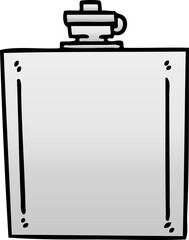 gradient shaded quirky cartoon hip flask