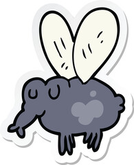 sticker of a cartoon fly